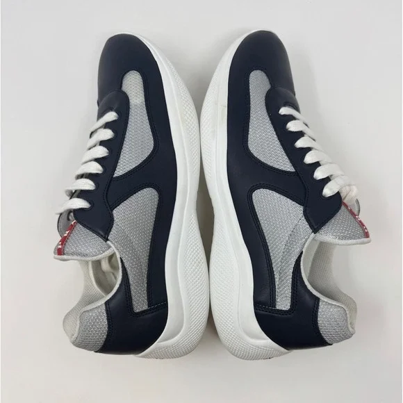 Prada Americas Cup Leather Sneaker Navy Size 9 US 8 Prada